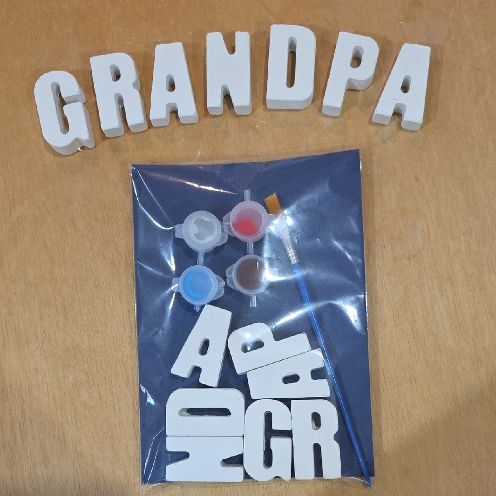DIY “GRANDPA” Craft Kit – Paint Your Own Letter Set | Handmade Gift